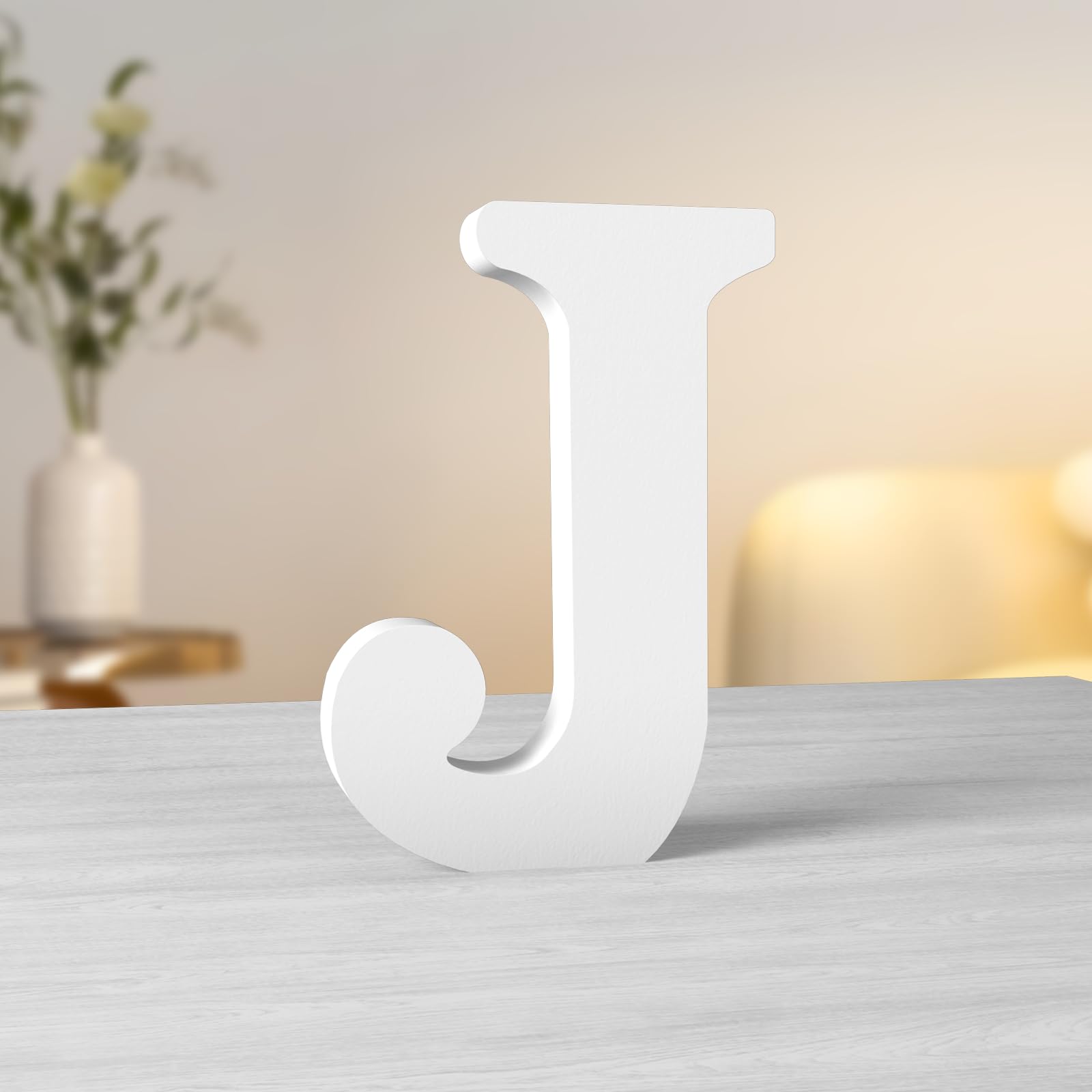 Aruatu 6 Inch White Wood Letters: Unfinished Wood Decor Letters for Wall, Craft & Home Project Sign Board Decoration — image 1