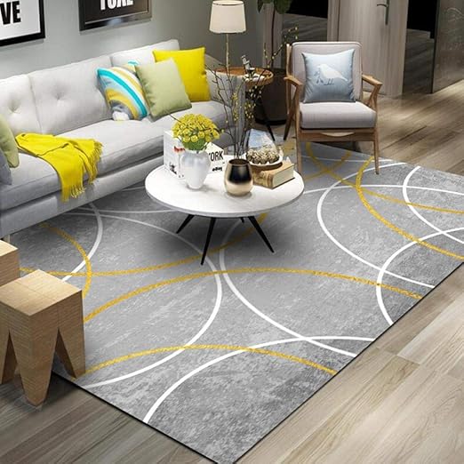 Pgron Home Design Bambini Semplice Decorazioni Ikea Moderno Geometrico Salotto Camera Da Letto Esterno Pelo Corto Tappeti Modello Rotondo Giallo