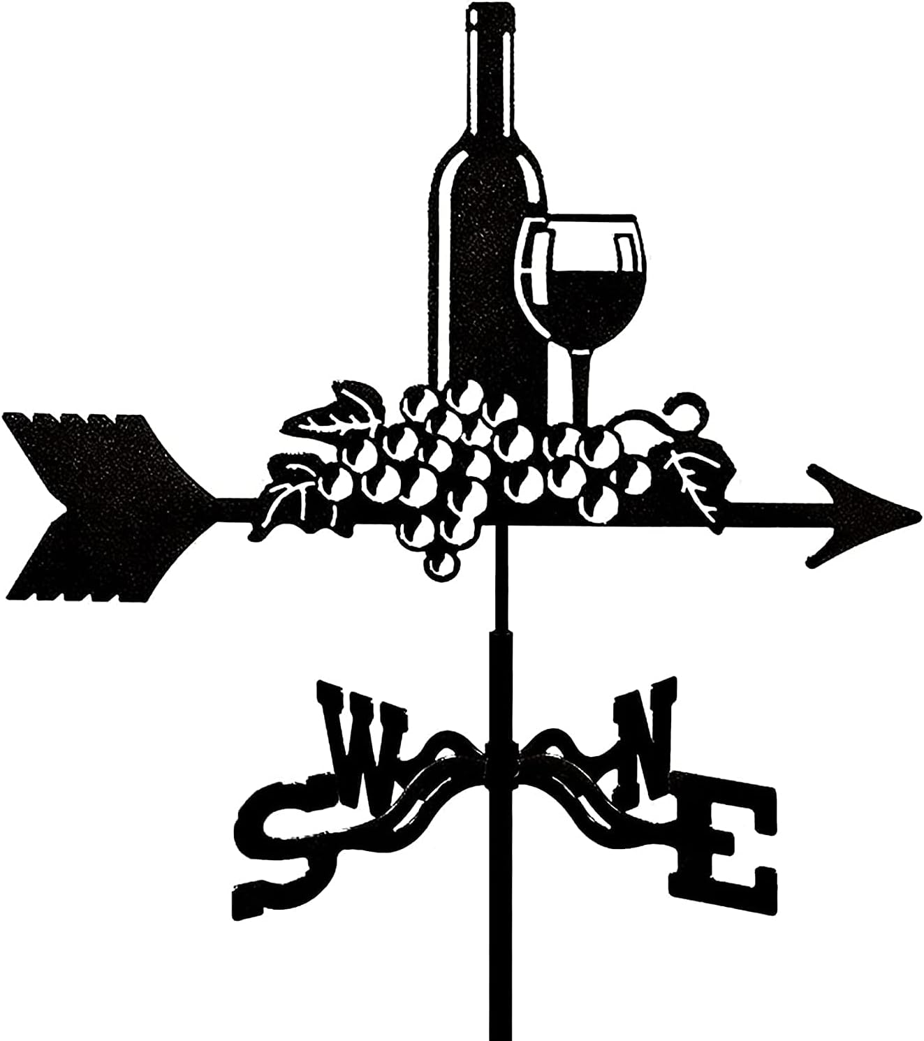 Weathervanes - ANCNA-U Red Wine ?Stainless Steel Weather Vane, Weathervane Farm Retro Durable Scene Garden Wind Direction Indicator Wind Vane Measuring Tool Garden Yard Easy Use and Install