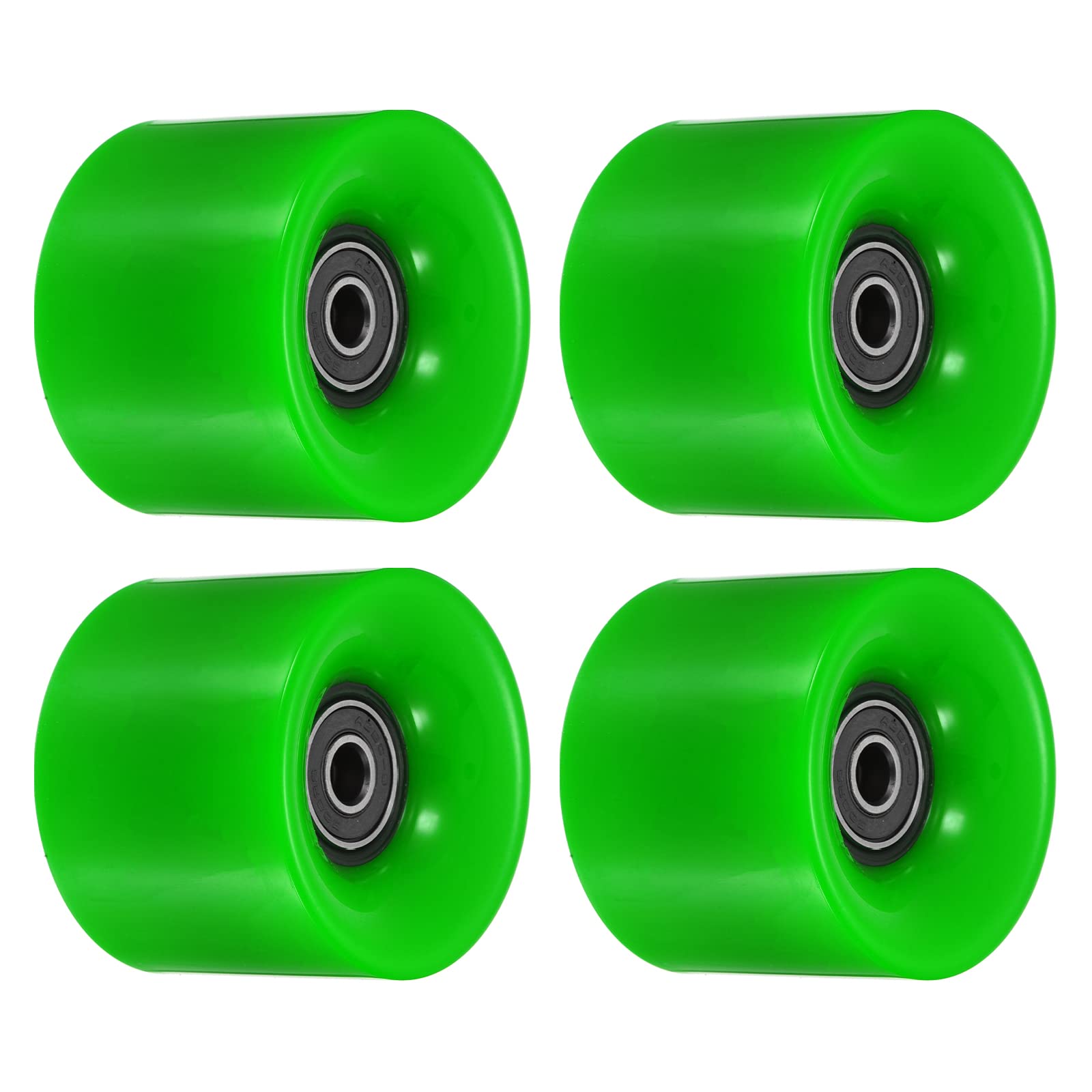 PATIKIL 60mm Longboard Wheels with Bearings ABEC-9, 4 Pack Street Wheels for Skateboards Cruiser Wheel Replacement 80A, Green Black