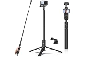ULANZI TT52 59in Invisible Selfie Stick Tripod for Insta360 X4/GO 3/X3/ONE RS/X2/X/GO 2/R - Extension Pole Handle Grip Adjust