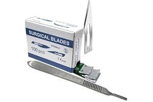 HIGH TECH INSTRUMENTS 100 SCALPEL STERILE BLADES #11 WITH FREE SCALPEL HANDLE #3 (HTI BRAND)