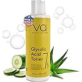 Glycolic Acid Toner for Face - Anti Aging, Pore Minimizer for Face, Exfoliating Toner - with Aloe Vera, Cucumber, Hyaluronic Acid - AHA - Alcohol Free - for All Skin Types - by Vital Affair.