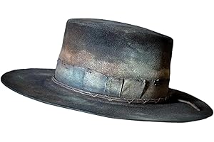 HUIFACAI Wool Homburg Panama Hat Distressed Hat for Women Men Photo Props Western for Men Women Unisex Wear Headwear