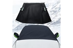 Miytsya Pack-1 Car Windshield Snow Cover, with Side Mirror Covers, Full Coverage Frost Cover, Snow and Rain Windshield Cover, Universal for Most Cars (94.5" x 65" #Black)