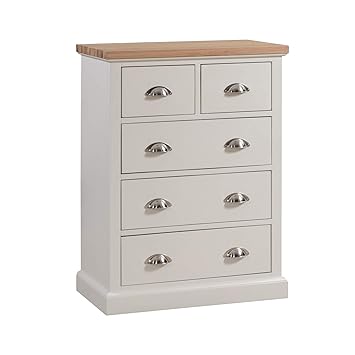 Downton Interiors Country Style Off White Wood Chest Of Drawers