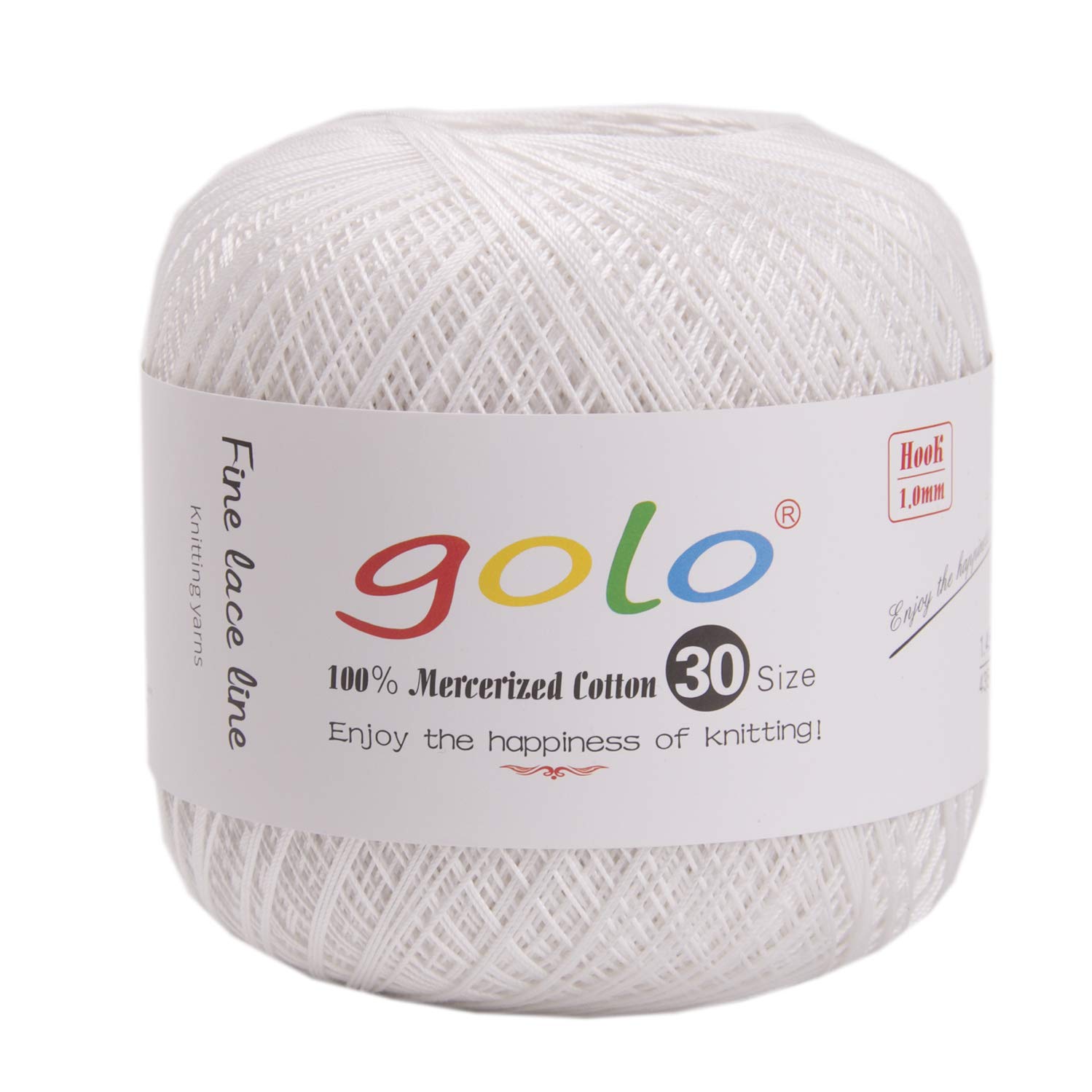 Golo Crochet Thread Size 30 for Tatting & Crocheting - White Yarn 10-5200