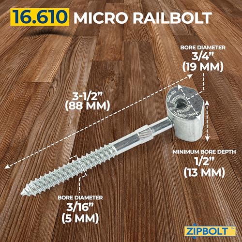 Mua Zipbolt 16.610 UT Micro Railbolt – Connect Low Profile Handrails to ...