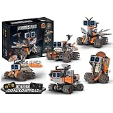 5-in-1 STEM RC Robot Building Kit, Age 5-7, 8-13, 14+ Years | DIY Assembly, APP and Remote Control, LED Eyes, Programmable, Aerospace Robot Construction Toy