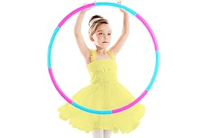 BILIGILA Fitness Exercise Hoops for Kids, Detachable Adjustable Weight Size Plastic Colorful Hoops Toy