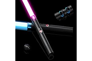 Juxaxia Lightsaber, LED Light Saber with 15 RGB Colors, Lightsabers for 3 Modes, Light Sabers with Connectors, Lightsabers for Dueling, Lightsaber Toy for Adults, Kids, 2 Pack(Black)