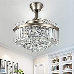 RuiWing 42'' Modern Fandelier Crystal Ceiling Fan