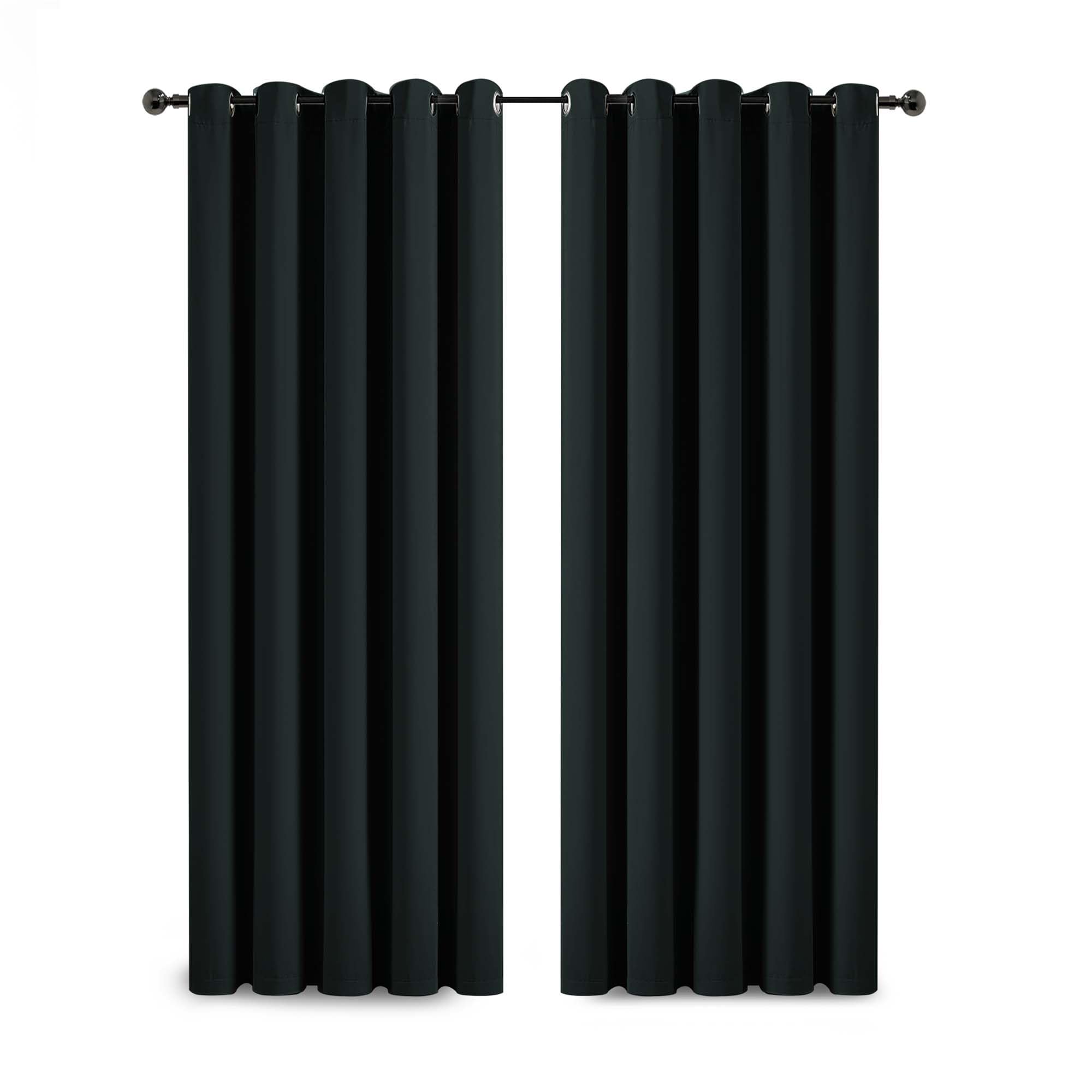 Yorkshire Bedding Blackout Curtain Ring Top Bedroom 66x72 Black Eyelet Thermal Insulated Darkening Panels + 2 Tiebacks — image 1