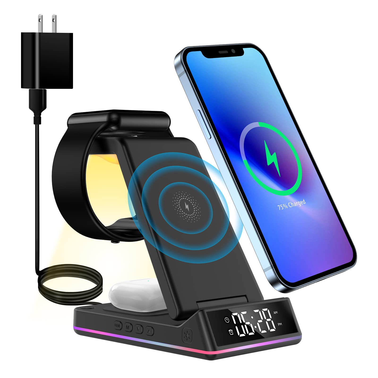Mua 3 in 1 Wireless Charger Station Qi Fast Wireless Charging Dock with