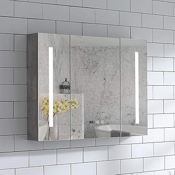 Amazon Com Njyt Wall Mirror Bathroom Mirrors Cabinet Three Doors