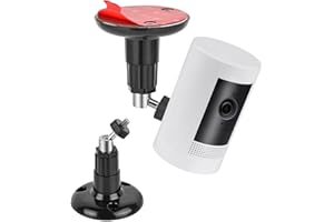 KJRIVER 1 Pack Adhesive Ring Camera Mount Stick Up Mount Holder Compatible with Outdoor Security Camera, 360° Degree Adjustable Security Mounting Bracket,Camera Not Included (Black, 1 Pack)