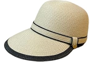 Compatible for Summer Sun Straw Baseball Cap Women's Sunscreen Visor Hat Widened Brim Ourdoor Causal Basin Riding Cap