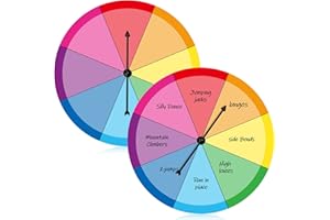 Xuhal 2 Set School Dry Game Spinner Wheel Erase Magnetic Rainbow Color Spinners Plastic Game Spinner with Writing Film and Arrows for Classroom Math Manipulatives Supplies Games