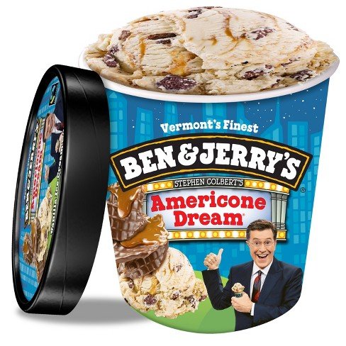 Ben & Jerry's - Vermont's Finest Ice Cream, Non-GMO - Fairtrade - Cage-Free Eggs - Caring Dairy - Responsibly Sourced Packaging, Americone Dream, Pint (4 Count)
