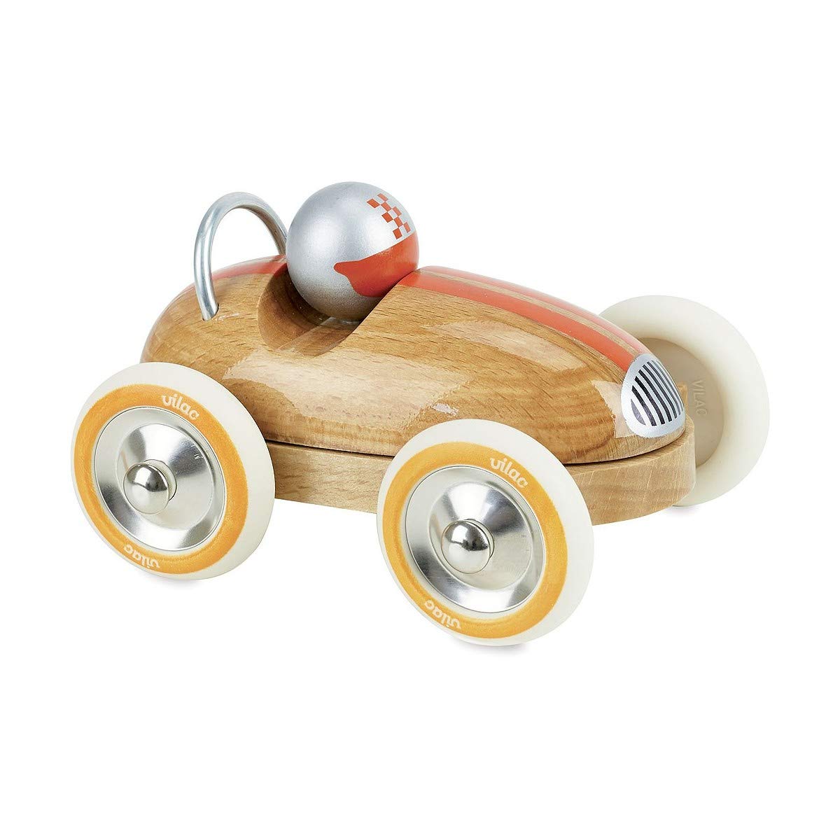 Vilac - Vintage Roadster, Natural Children's Toy, 13 cm, Solid Wood Toy Car, Hand-Crafted Play Vehicle, Unisex, Made in France