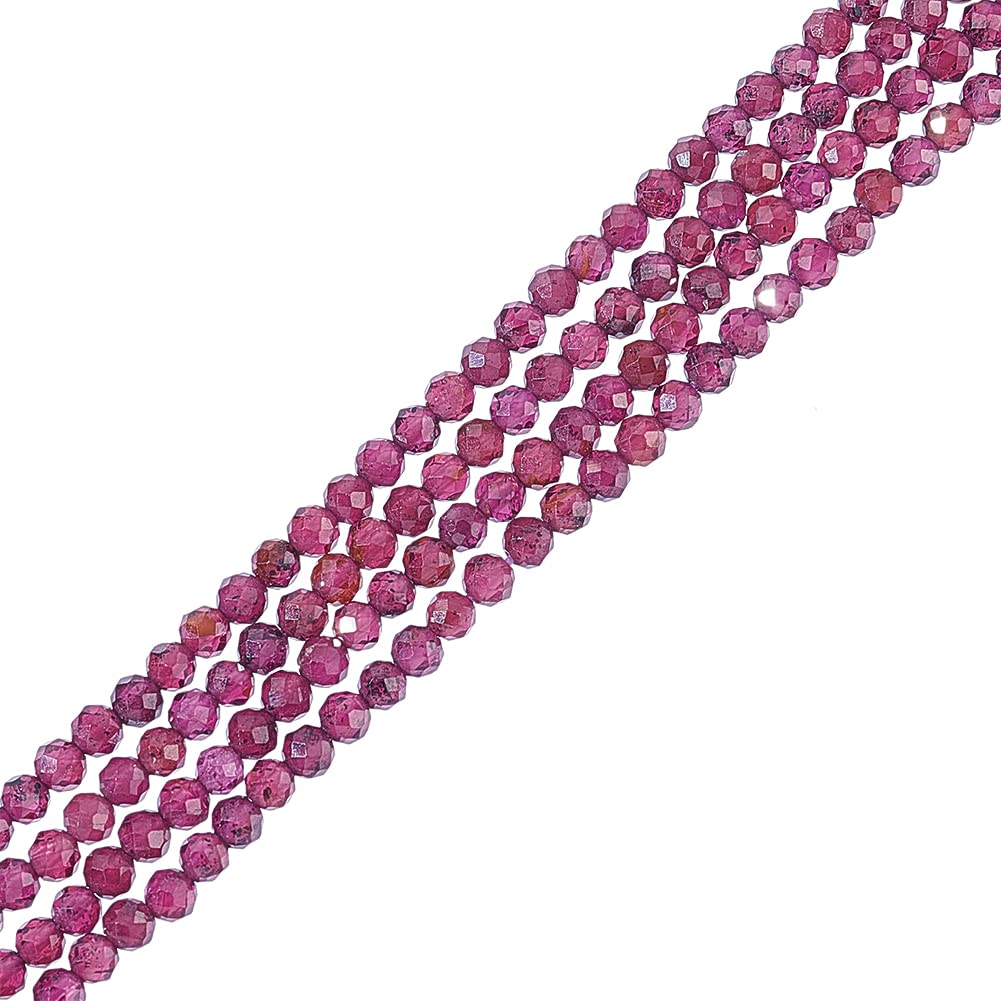 NBEADS about 326 Pcs 3mm Micro Faceted Gemstone Beads, Natural Garnet Beads Natural Stone Beads Curtain Beads Loose Beads for Necklace Bracelet Jewelry Making, Hole: 0.5mm