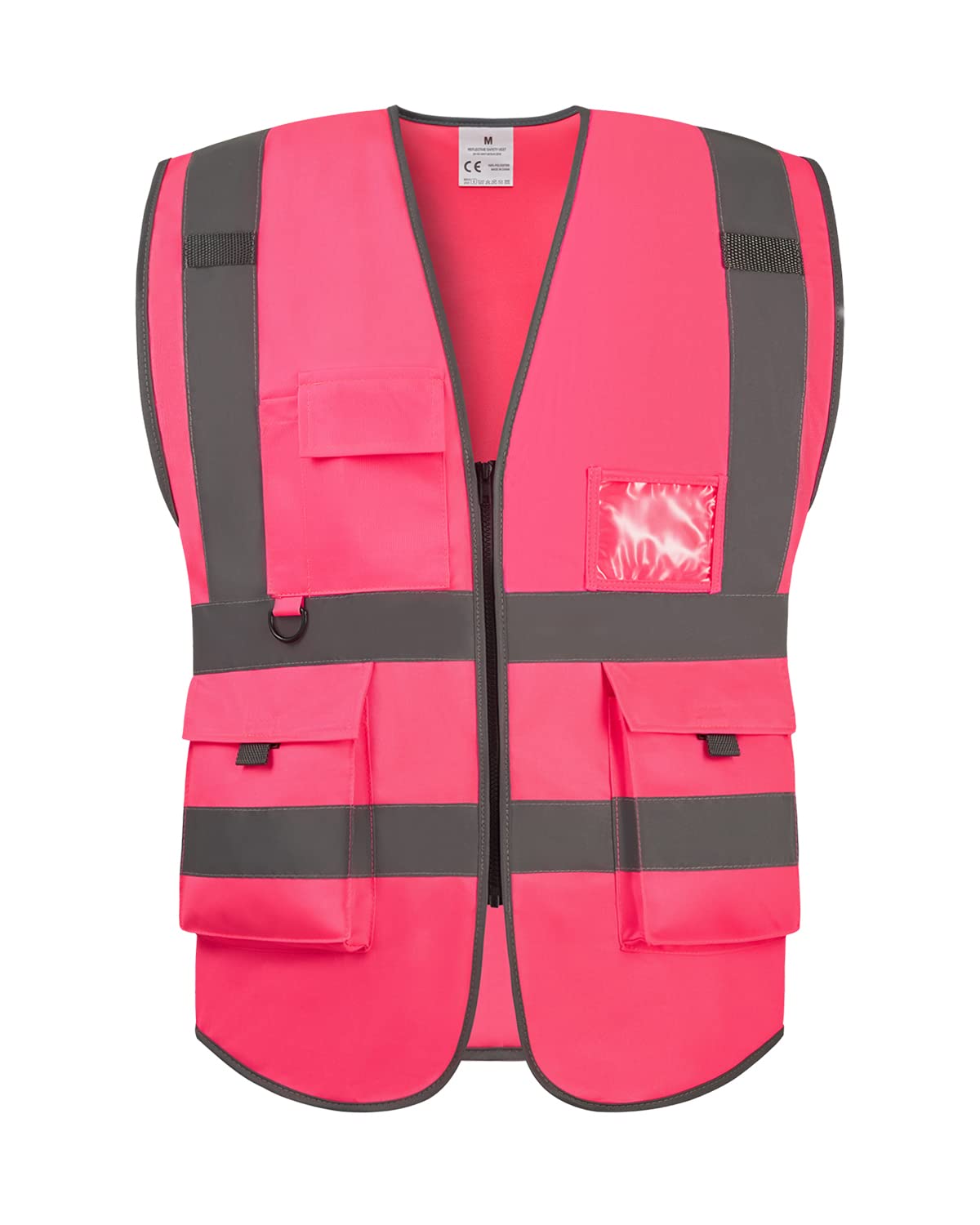 Photo 1 of **2 package ***VICRR High Visibility Safety Vest with Reflective Strips Pockets, Work Vest for Men & Women (Large, Pink)