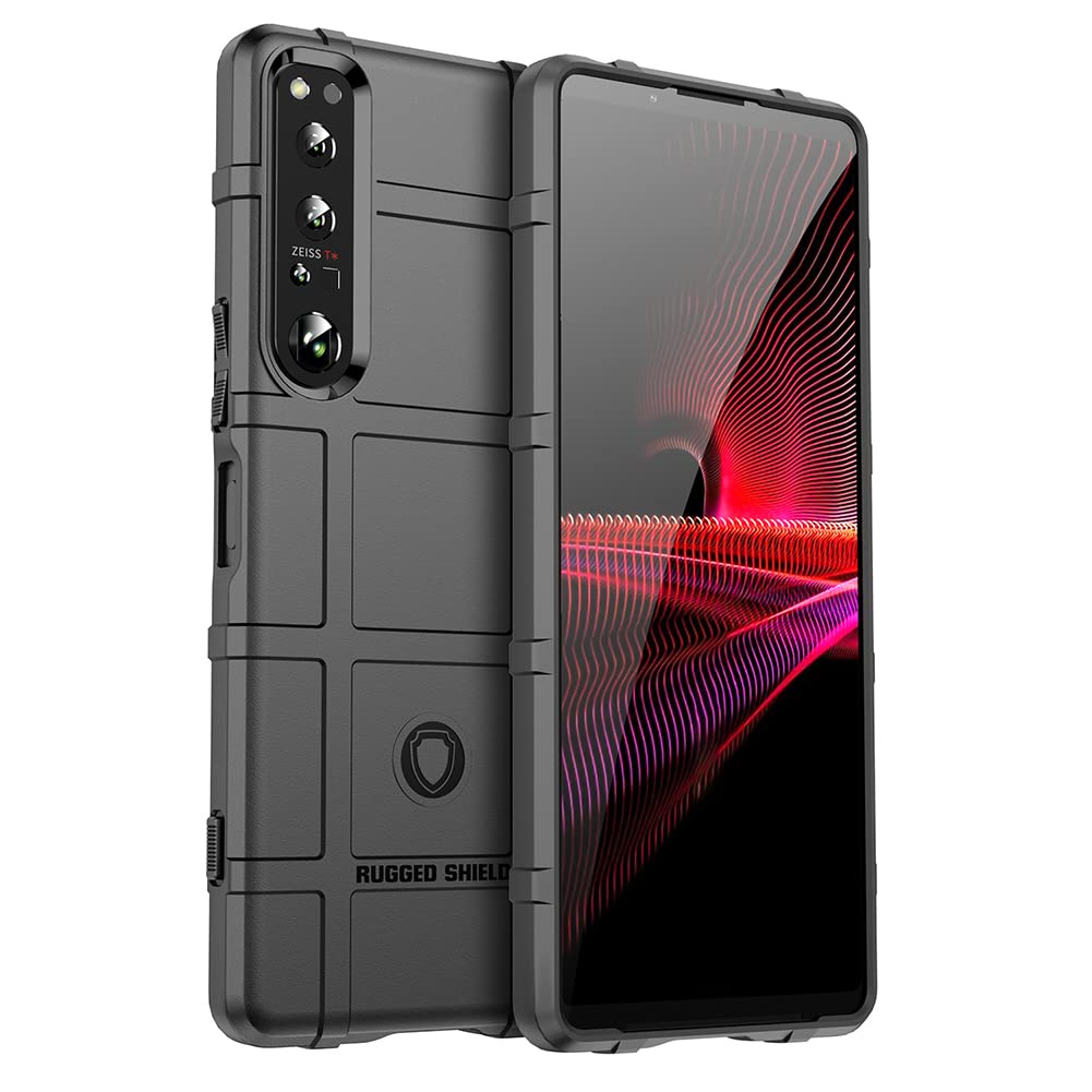 BRAND SET Case for Sony Xperia 1 IV Phone Cover, Durable TPU Sturdy Bumper Cover Shockproof Full Body with Non-Slip Comfortable Feel-Slip Cover for Sony Xperia 1 IV(Black)