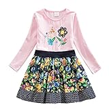 2016 NEW NEAT Girls Embroidery Cotton Long Sleeve Flower Dresses LH6241 For 3-8 Years