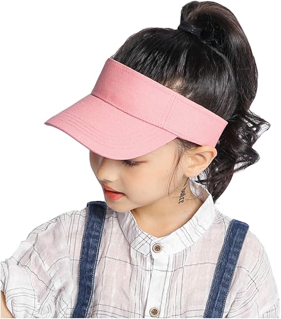 Kids SunVisorHat AdjustableCotton PonytailSportHats