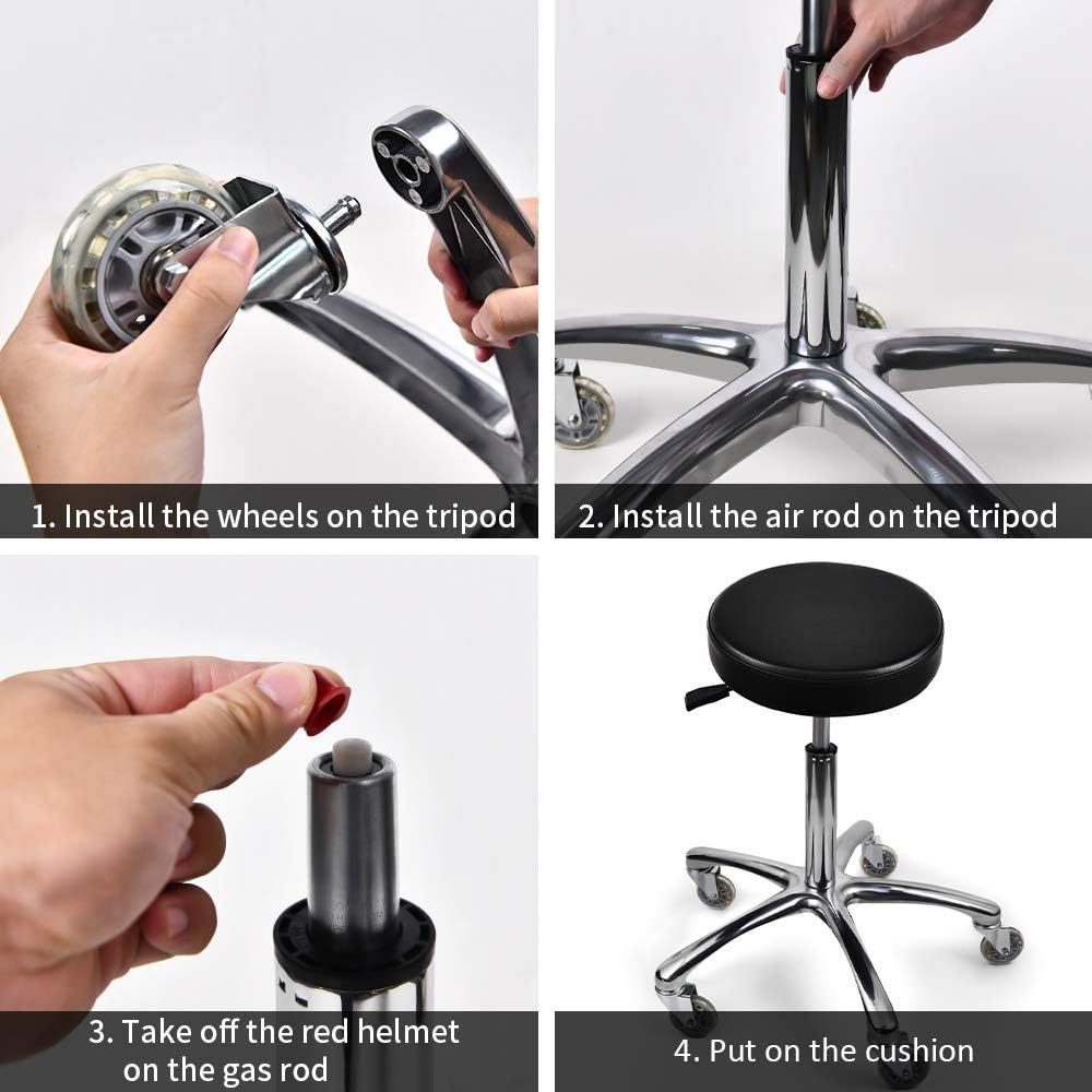 Adjustable Stool and Black Round Chair or Salon & Spa Stool.: Kitchen & Dining