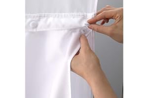 Hookless It's A Snap! Polyester Fabric Snap-In Replacement Shower Curtain Liner for Hookless Curtain with Sheer Window, 70" x 54", Water-Repellent, Easy Install, White