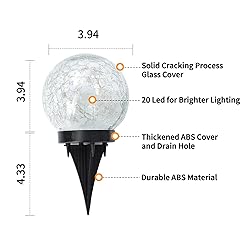 JKIMK Solar Globe Lights Outdoor Waterproof-Solar