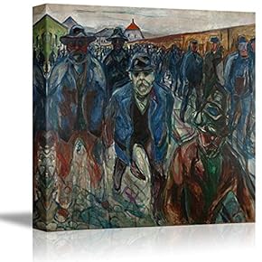 "Workers on Their Way Home by Edvard Much - Canvas Art Home Art - 12x12 inches