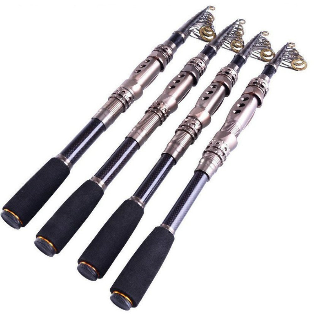 Isafish Telescopic Fishing Rod Saltwater Travel Spinning Fishing Rods