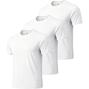 ZITY 3 Pack T Shirts for Men UPF 50+ Workout Swim Shirt Fast Dry Moisture Wicking Athletic T-Shirts for Running Gym