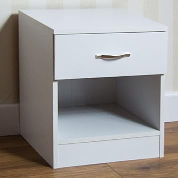 Home Discount White Bedside Drawer Bedside Cabinet 1 Drawer