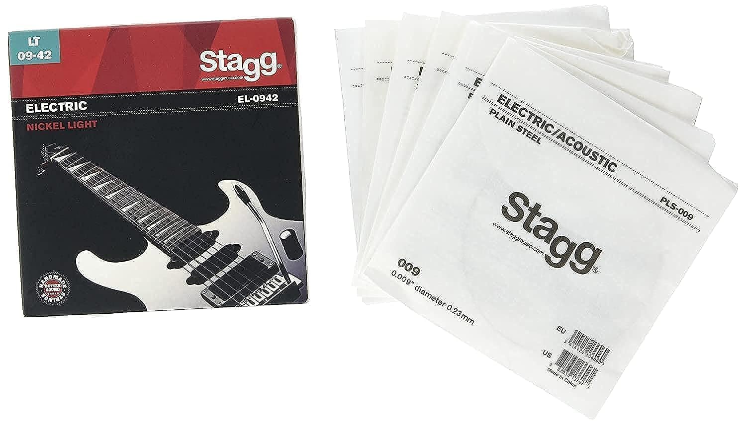 Stagg EL-0942 Light Nickel Electric Guitar String Set - Silver