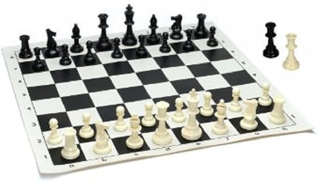 Forever Online Shopping 17/17 Inch Tournament Chess Mat with Light Weight Pieces