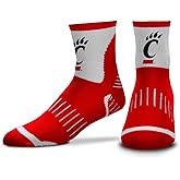 For Bare Feet NCAA Youth Surge Team Mascot Quarter Socks - All Weather Performance - Girls & Boys - Enhance your Footwear Collection (Cincinnati Bearcats - Red, One Size)