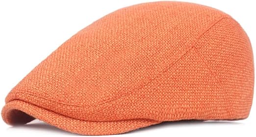 orange newsboy hat