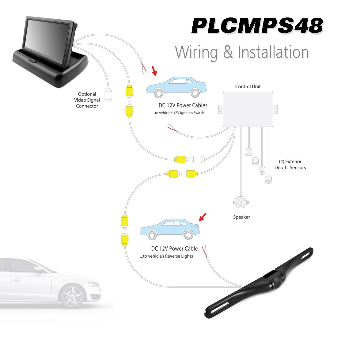 P7l Rear View Camera Hb Mua Pyle Backup Rear View Car Camera Monitor Screen & Alarm Parking ...