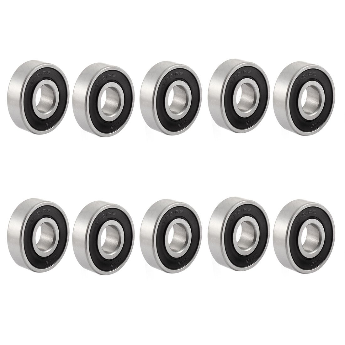 Sourcingmap 6201 2-RS 12mm Inner Dia 32mm OD Double Seal Ball Bearings 10 Pcs