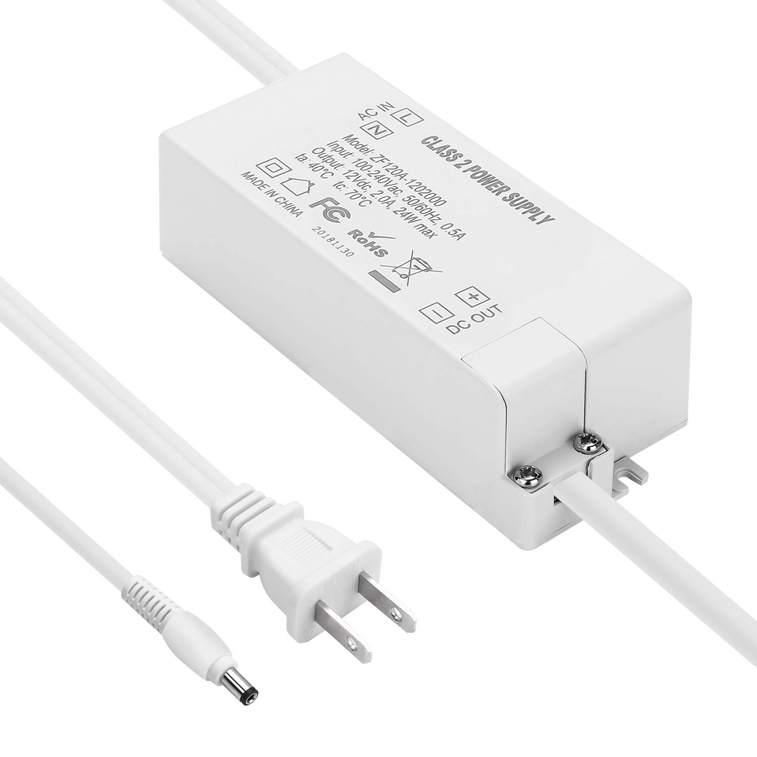 60W 12V LED Transformer Power Supply - Driver For LED Strip Lights, G4, MR11 & MR16 Bulbs (100-240V Input)