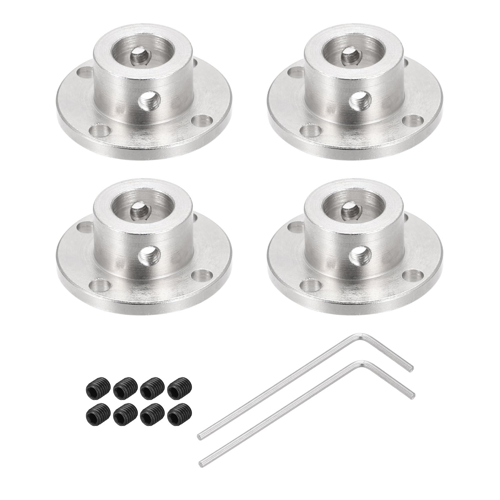 Rebower 11mm Rigid Flange Coupling Connector Motor Coupler (with 8pcs Screw M2 Hex Wrench),[for DIY Stepper Motors]-4 Pack