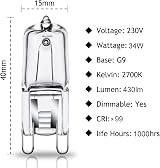 GMY G9 Halogen Bulbs 33W 230V 2700K 4 Pack Dimmable 360° Beam view 2