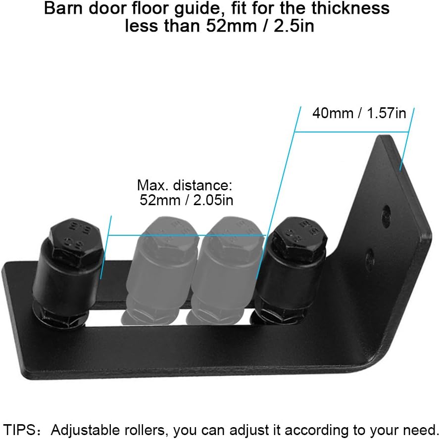 Barn Door Floor Guide, Carbon Steel Adjustable Wall Mount Sliding Door Bottom Floor Guide Stay Roller Hardware - Image 4