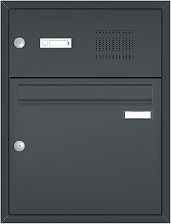 Max Knobloch Unterputz-Briefkasten mit Sprechsieb/Klingel anthrazitgrau (RAL 7016) 12 Liter