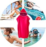 Hiturbo Changing Robe Towel Poncho Hood Pink One Size Compact Lightweight view 6