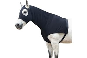 Gallopoff Horse Slinky Hood with Zipper, Stretch Spandex Sleazy Hood for Mane Protection, Breathable Horse Neck Cover for Sho
