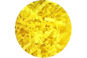 RRBOLAL Crinkle Cut Paper Shred Filler (2LB) for Easter Basket & Gift Filling,Shredded Paper for Gift Box,Crinkle Paper for Wrapping & Packing Box Filling (yellow)